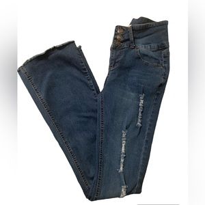Celebrity Ace High Rise jeans Flare Leg Button Fly women's size 3